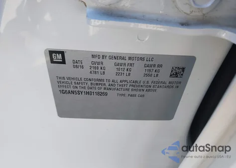 2017 Cadillac Ats-V from USA, damaged, VIN 1G6AN5SY1H0118269